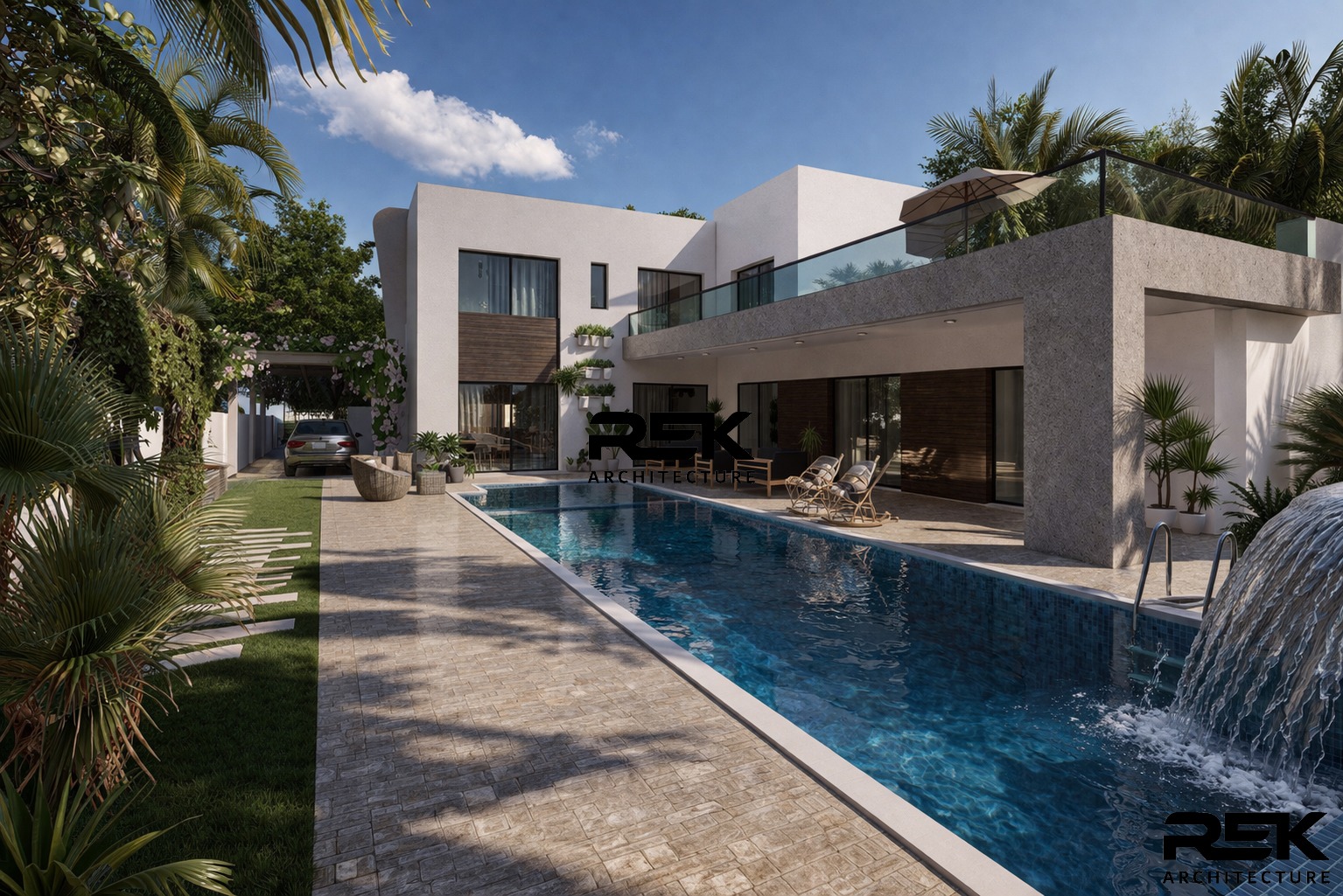 Villa Luxe Cascade Pergola - REK Architecture